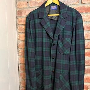 Vintage Pendleton “blackwatch” green and blue plaid shaket/ Jacket